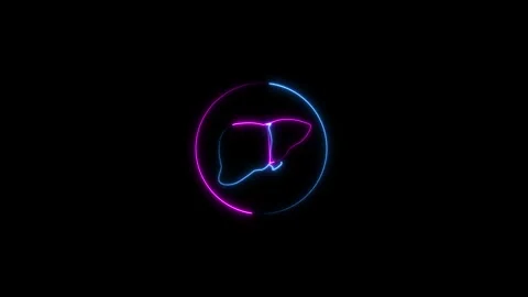 Human organ liver icon concept. Glowing neon line human organ liver icon de.. Stock Footage 293483315