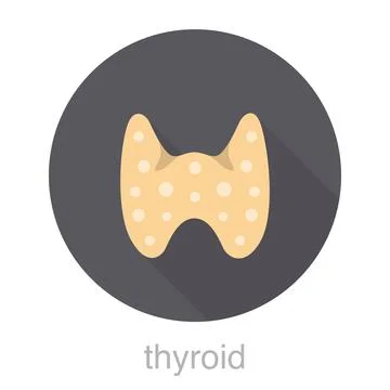 Human organ thyroid flat design icon, vector illustration Stock Illustration