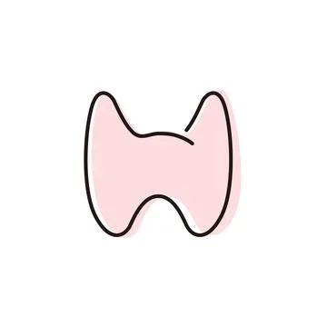 Human organ thyroid flat design icon, vector illustration 스톡 일러스트