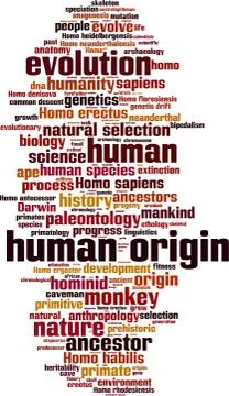 Human origin word cloud Stock Illustration
