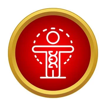 Human outline with dna helix inside forming genetics button イラスト素材