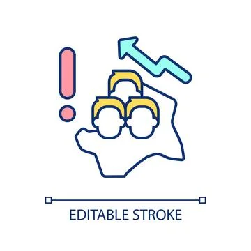 Human overpopulation problem RGB color icon Stock Illustration