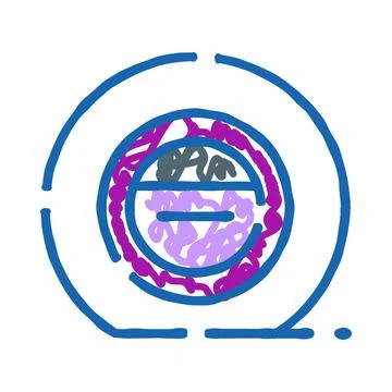Human ovum cell structure doodle illustration drawing Stock Illustration