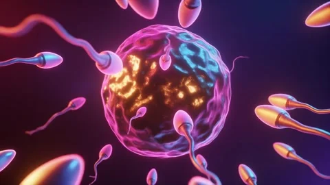 Human Ovum Fertilization - Microscopic 3D Medical Animation Video stock 329161137