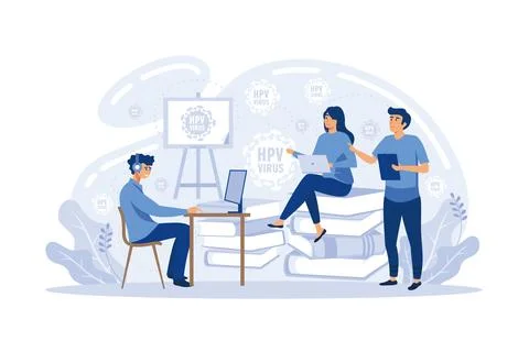Human papillomavirus prevention, immunity development, antivirus creation. .. Stock Illustration