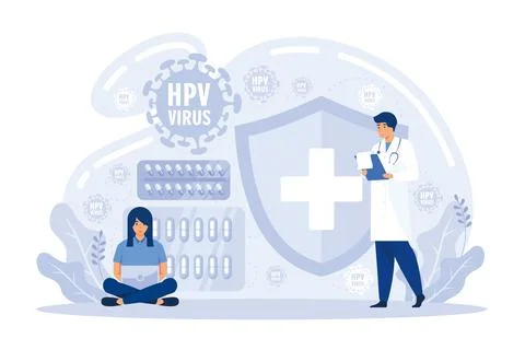Human papillomavirus prevention, immunity development, antivirus creation. .. Stock Illustration