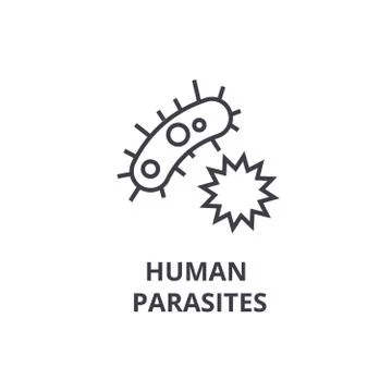 Human parasites thin line icon, sign, symbol, illustation, linear concept Stock Illustration