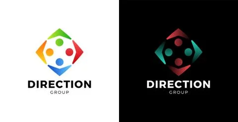 Human partnership progress arrow spread direction vector logo icon Stock Illustration