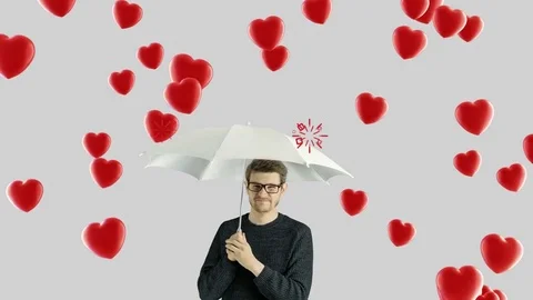 Human person man who do not like hate valentine day love concept Stock Footage 75048068