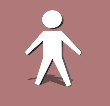 Human person on red Stock Illustration