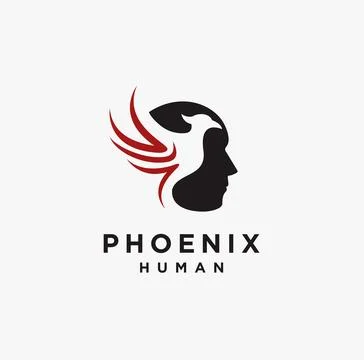 Human Phoenix logo icon vector template on white background Stock-Illustration