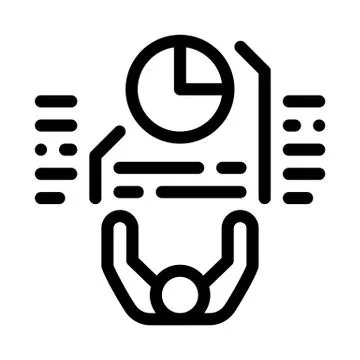 Human pie chart icon vector outline illustration Illustrazione stock