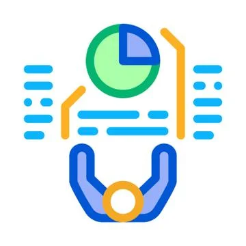 Human pie chart icon vector outline illustration Stock Illustration