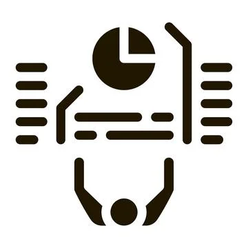 Human pie chart icon Vector Glyph Illustration Illustrazione stock