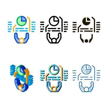 Human pie chart icon vector multipack outline Stockillustratie