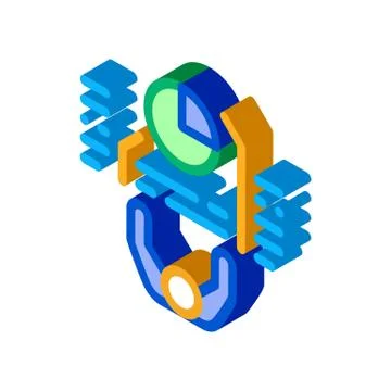 Human pie chart isometric icon vector illustration Illustrazione stock