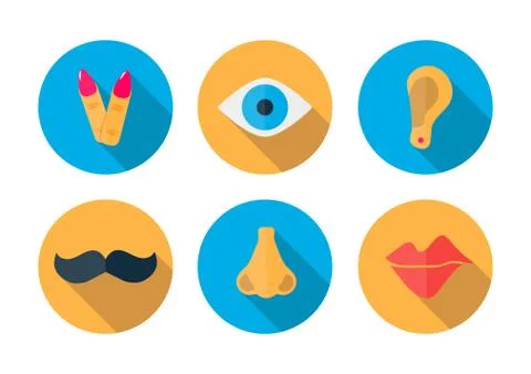 Human pieces icon in a flat design with long shadow Stock Illustration