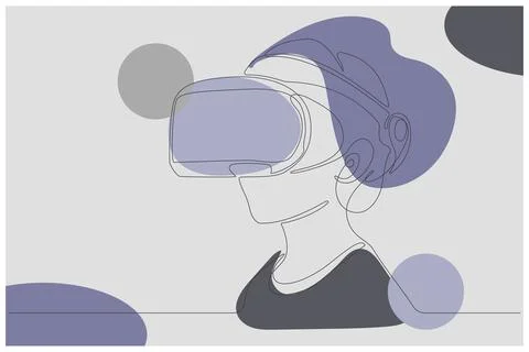 Human Playing Virtual Reality Games Background Vector Illustrazione stock