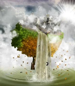 Human polluting environment concept Foto stock