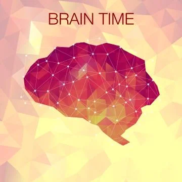 Human polygonal brain Stock Illustration