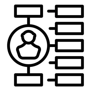 Human population icon outline vector. Customer team Illustrazione stock