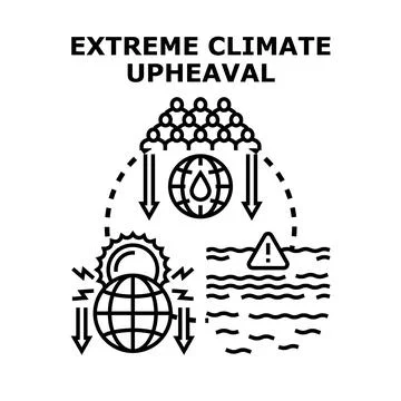 Human population impacting global extreme climate upheaval Stock Illustration