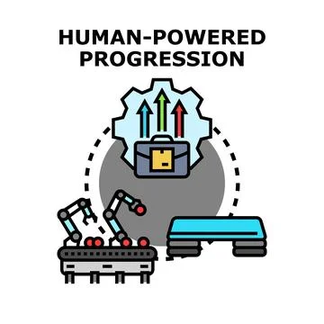 Human powered progression driving business innovation Stock Illustration