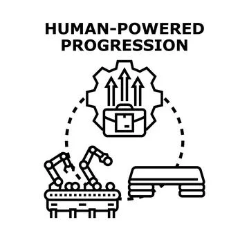Human powered progression driving business innovation Stock Illustration