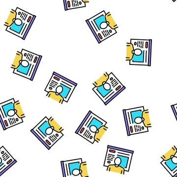 Human presentation vector seamless pattern sign Illustrazione stock