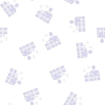 Human with presents glyph seamless pattern Illustrazione stock