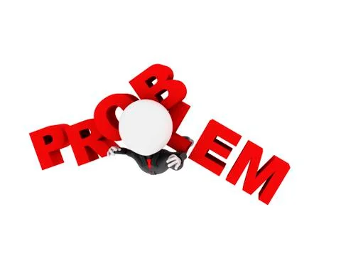 A human problem, a hopeless situation, conceptual illustration, 3d render Illustrazione stock