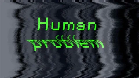 HUMAN PROBLEM, tv static damaged background, WHITE NOISE, loop Stock Footage 119223738