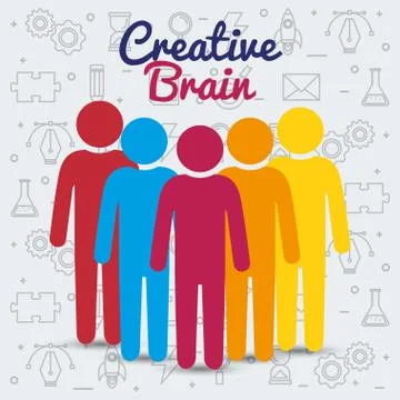 Human profile creative brain Stock Illustration