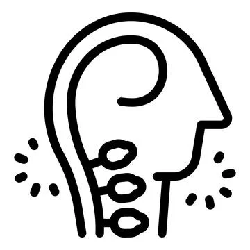 Human profile experiencing painful lymph nodes in neck and head Illustrazione stock