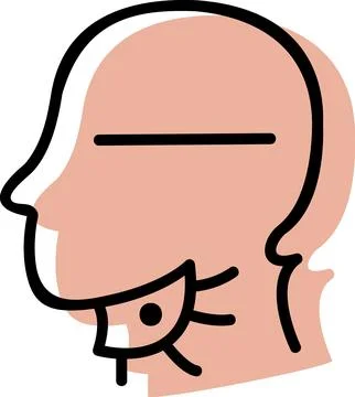 Human profile experiencing sore throat pain Stockillustratie