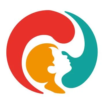 Human Profile Harmony Logo Design Community Concept Vector Illustrazione stock