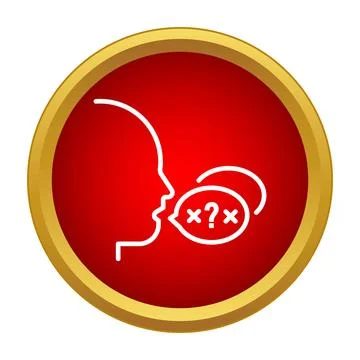 Human profile having speech difficulty with question marks Stock Illustration