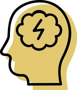 Human profile head experiencing stress headache 스톡 일러스트