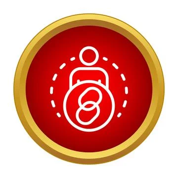 Human profile user connecting with interlocked shapes icon Stock Illustration