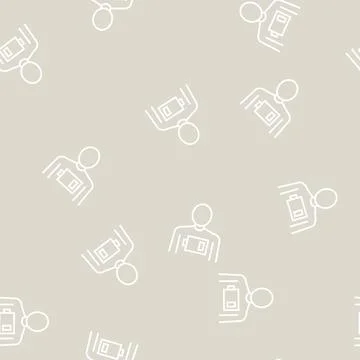 Human prostration low battery line seamless pattern Stock Illustration