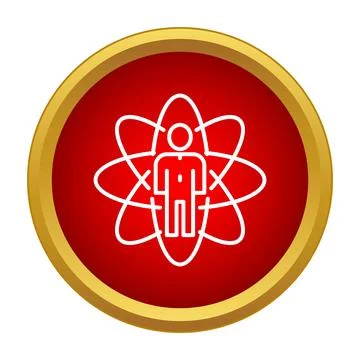 Human protected by atom structure energy icon Stock Illustration