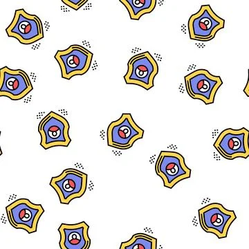 Human protection shield vector seamless pattern Illustrazione stock