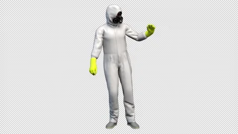 Human in protective suit - 3d render looped with alpha chnnel. Stock Footage 167546574