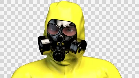 Human in protective suit - 3d render looped with alpha chnnel. Stock Footage 167608324