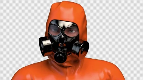 Human in protective suit - 3d render looped with alpha chnnel. Stock Footage 167608355