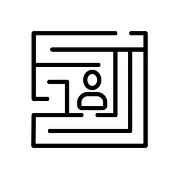 Human puzzle icon vector outline illustration Illustrazione stock
