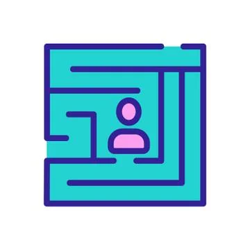 Human puzzle icon vector outline illustration Illustrazione stock