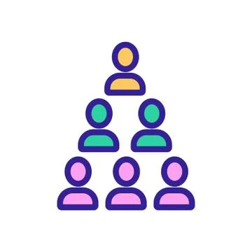 Human pyramid icon vector outline illustration Stock Illustration
