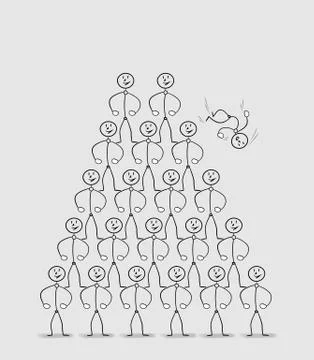 Human pyramid Stock Illustration
