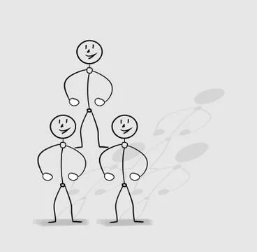 Human pyramid Stock Illustration